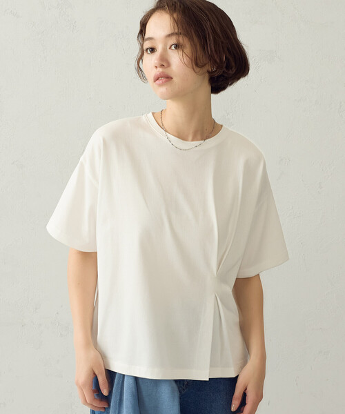 COMME CA ISM(コムサイズム)の「【接触冷感】サイドタックTシャツ(Tシャツ/カットソー・レディース・ホワイト/チャコール/カーキ・LARGE/MEDIUM)」の10枚目の写真