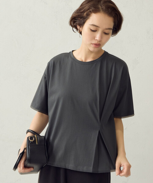 COMME CA ISM(コムサイズム)の「【接触冷感】サイドタックTシャツ(Tシャツ/カットソー・レディース・ホワイト/チャコール/カーキ・LARGE/MEDIUM)」の11枚目の写真