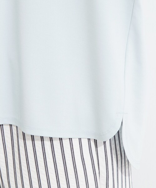 SHOO・LA・RUE（シューラルー）の「【ひんやり/UV】お袖レースが上品 ゆったりとろみトップス（Tシャツ/カットソー・レディース・ブラック/キャメル/ブルー系その他/サックスブルー/ホワイト/ベージュ・00）」の16枚目の写真