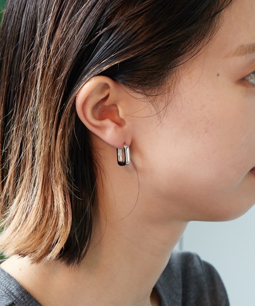 WARAIJOGO(ワライジョウゴ)の「【WARAIJOGO】EK318/リングフープピアス/両耳用(NEZ)(ピアス(両耳用)・メンズ・シルバー・FREE)」の4枚目の写真