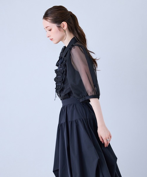 Audie a Muses（オーディアミューズ）の「リボン付きブラウス（シャツ/ブラウス・レディース・ブラック/オフホワイト・38/42）」の14枚目の写真