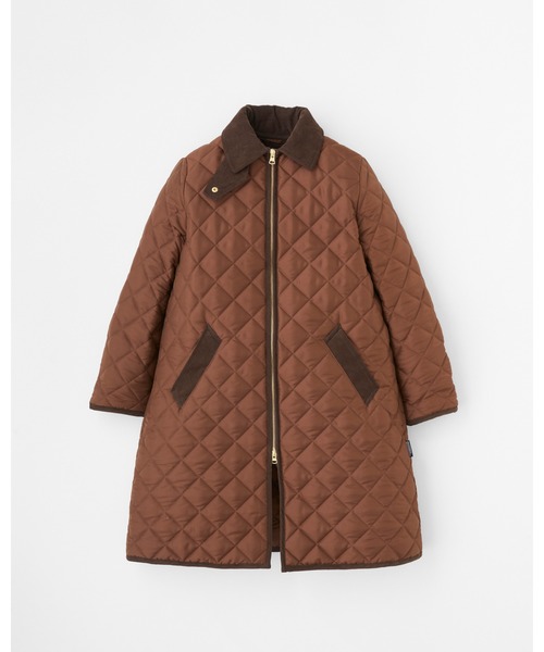 Traditional Weatherwear(トラディショナルウェザーウェア)の「WAVERLY A-LINE ZIP LONG(ダウンジャケット/コート・レディース・ブラック×ブラック/ブラウン・36/34)」の1枚目の写真