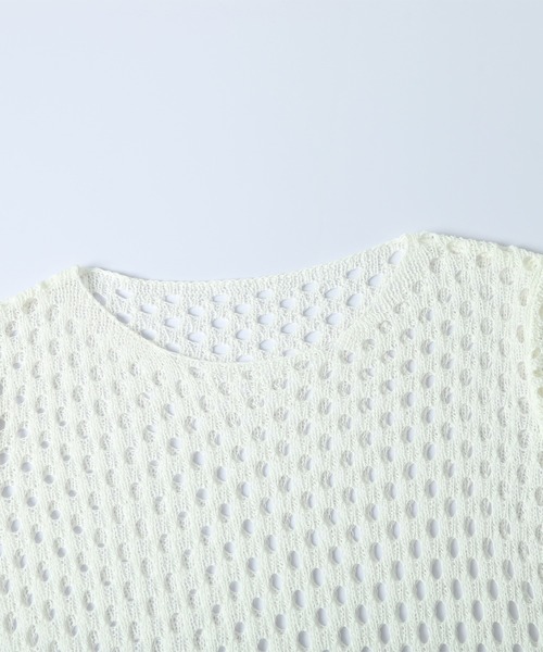 CURA CLOSET(キュラ クローゼット)の「透かし編みロングニットワンピース/体型カバー/アレンジ自在(ワンピース・レディース・ホワイト/ライム/ブラック/ブラウン・フリー)」の7枚目の写真
