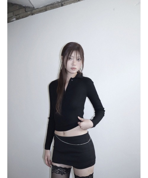 CladdA（クラタ）の「golgi collar knit, BLACK（Tシャツ/カットソー・レディース・ブラック・FREE）」の4枚目の写真