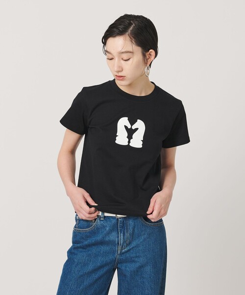 ER(イーアール)の「<ER>チェスナイトプリントTシャツ(Tシャツ/カットソー・レディース・ホワイト/ブラック・S/M)」の2枚目の写真
