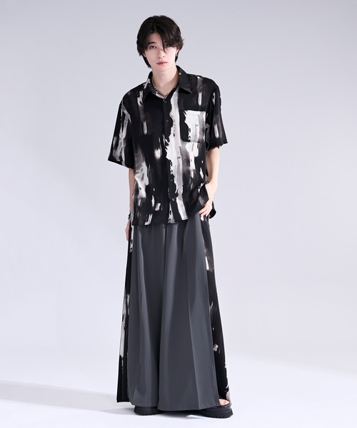 Ellno Loset(エルノロゼット)の「ニュアンスガラレギュラーシャツ/SETUP対応(シャツ/ブラウス・メンズ・グレー/ブラック・SMALL/MEDIUM/LARGE)」の11枚目の写真