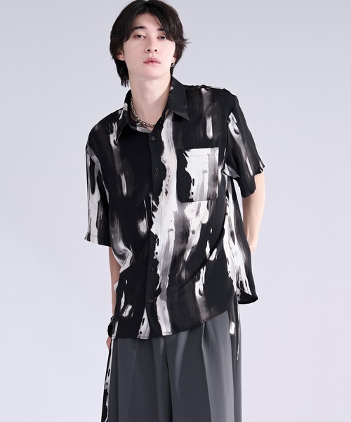 Ellno Loset(エルノロゼット)の「ニュアンスガラレギュラーシャツ/SETUP対応(シャツ/ブラウス・メンズ・グレー/ブラック・SMALL/MEDIUM/LARGE)」の7枚目の写真