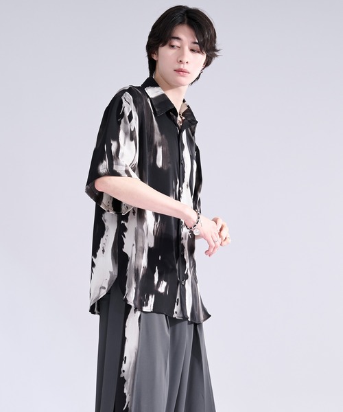 Ellno Loset(エルノロゼット)の「ニュアンスガラレギュラーシャツ/SETUP対応(シャツ/ブラウス・メンズ・グレー/ブラック・SMALL/MEDIUM/LARGE)」の8枚目の写真