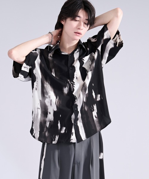 Ellno Loset(エルノロゼット)の「ニュアンスガラレギュラーシャツ/SETUP対応(シャツ/ブラウス・メンズ・グレー/ブラック・SMALL/MEDIUM/LARGE)」の9枚目の写真