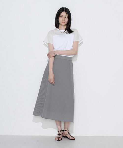 COMME CA(コムサ)の「シャンブレーガラミ プルオーバー(Tシャツ/カットソー・レディース・ホワイト/トップグレー/ボルドー・9号)」の5枚目の写真