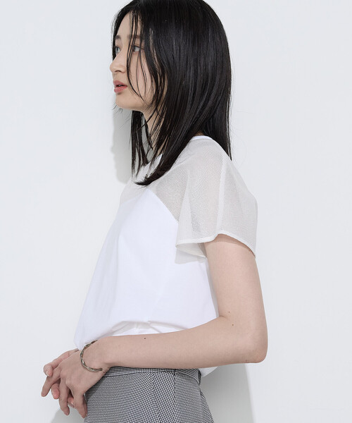 COMME CA(コムサ)の「シャンブレーガラミ プルオーバー(Tシャツ/カットソー・レディース・ホワイト/トップグレー/ボルドー・9号)」の8枚目の写真