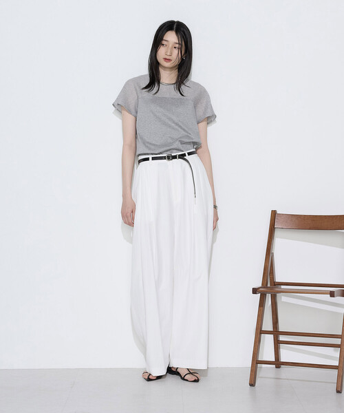 COMME CA(コムサ)の「シャンブレーガラミ プルオーバー(Tシャツ/カットソー・レディース・ホワイト/トップグレー/ボルドー・9号)」の10枚目の写真