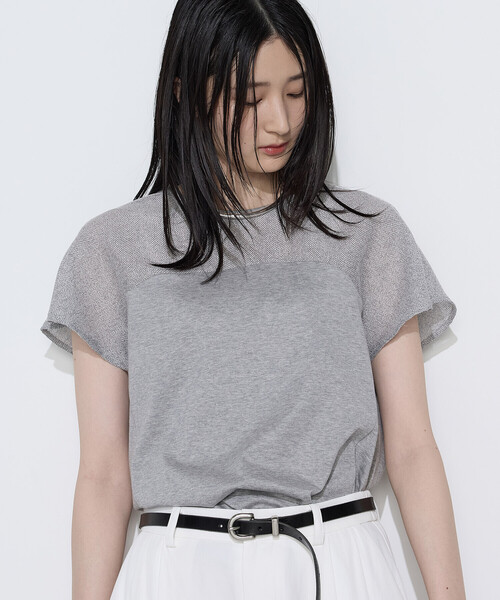 COMME CA(コムサ)の「シャンブレーガラミ プルオーバー(Tシャツ/カットソー・レディース・ホワイト/トップグレー/ボルドー・9号)」の15枚目の写真