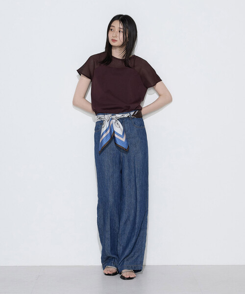 COMME CA(コムサ)の「シャンブレーガラミ プルオーバー(Tシャツ/カットソー・レディース・ホワイト/トップグレー/ボルドー・9号)」の20枚目の写真