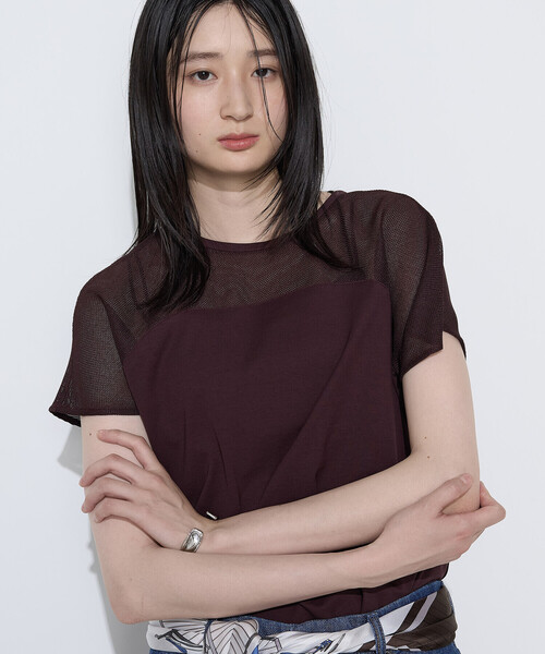 COMME CA(コムサ)の「シャンブレーガラミ プルオーバー(Tシャツ/カットソー・レディース・ホワイト/トップグレー/ボルドー・9号)」の21枚目の写真