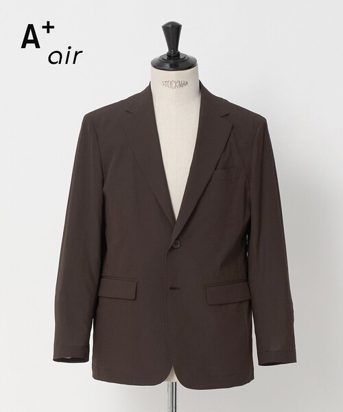 green label relaxing(グリーンレーベルリラクシング)の「A+ air ポリエステル 空羽 2B リラックス セットアップジャケット -吸水速乾・通気性-(テーラードジャケット・メンズ・ダークブラウン/ブラック・M/XL/L/S)」の2枚目の写真