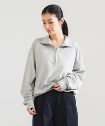 ハーフジップ 裏毛 プルオーバー