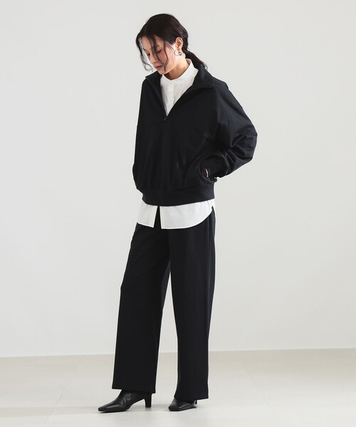 Demi-Luxe BEAMS（デミルクス ビームス）の「ハーフジップ 裏毛 プルオーバー（Tシャツ/カットソー・レディース・グレー/ブラック・ONE SIZE）」の10枚目の写真
