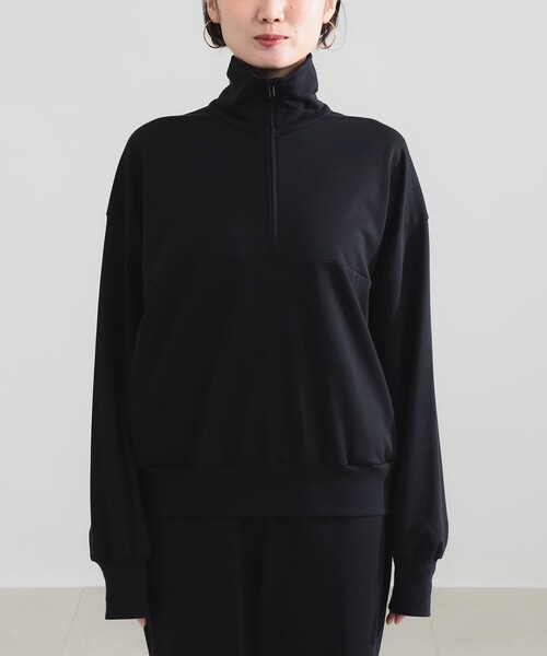 Demi-Luxe BEAMS（デミルクス ビームス）の「ハーフジップ 裏毛 プルオーバー（Tシャツ/カットソー・レディース・グレー/ブラック・ONE SIZE）」の14枚目の写真