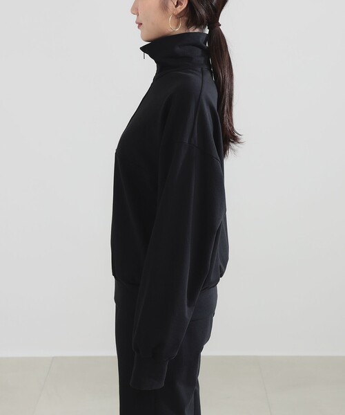 Demi-Luxe BEAMS（デミルクス ビームス）の「ハーフジップ 裏毛 プルオーバー（Tシャツ/カットソー・レディース・グレー/ブラック・ONE SIZE）」の15枚目の写真