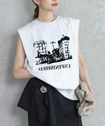 Pqran | フロッキープリント裏毛プルオーバー(Tシャツ/カットソー)