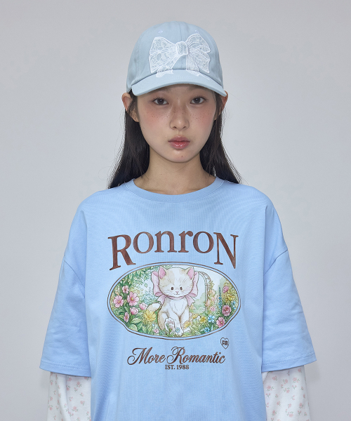 RONRON(ロンロン)の「LACE RIBBON APPLIQUE BALL CAP SOFT BLUE(キャップ・レディース・その他・FREE)」の5枚目の写真