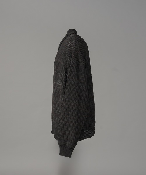 MAISON SPECIAL(メゾンスペシャル)の「《UNISEX》KASURI ONI Waffle Prime-Over Knit Polo Shirt/カスリ鬼ワッフルプライムオーバーニットポロシャツ【MAISON SPECIAL/メゾンスペシャル】(ニット/セーター・メンズ・ピンク/ブラック・2/1/0)」の19枚目の写真