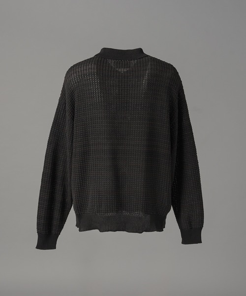 MAISON SPECIAL(メゾンスペシャル)の「《UNISEX》KASURI ONI Waffle Prime-Over Knit Polo Shirt/カスリ鬼ワッフルプライムオーバーニットポロシャツ【MAISON SPECIAL/メゾンスペシャル】(ニット/セーター・メンズ・ピンク/ブラック・2/1/0)」の20枚目の写真