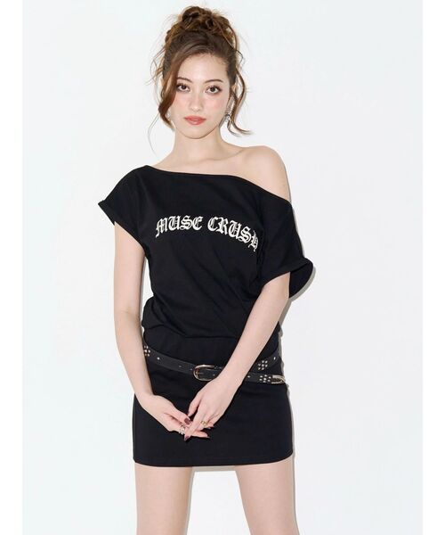 EVRIS(エヴリス)の「ワンショルダーTEEワンピース 夏服(ワンピース・レディース・グレー/ブラック・FREE)」の20枚目の写真