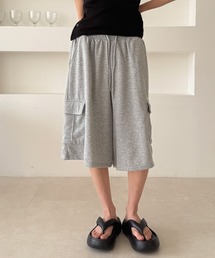 ワイド カーゴ 5分丈 スウェット バミューダ パンツ