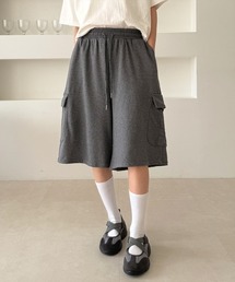 ワイド カーゴ 5分丈 スウェット バミューダ パンツ