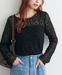 【WEB限定】ストレッチレースメロウ長袖プルオーバー