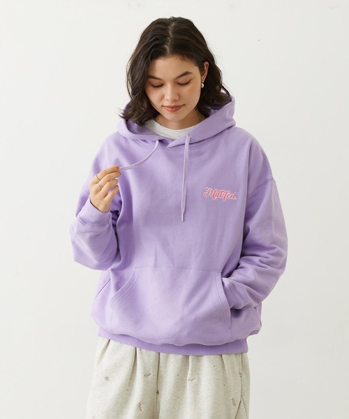 MILKFED.（ミルクフェド）の「LEOPARD PRINT CHERRY PATCH SWEAT HOODIE（パーカー・レディース・ブラック/オフホワイト/ライトパープル・M/L）」の3枚目の写真