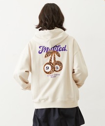 LEOPARD PRINT CHERRY PATCH SWEAT HOODIE