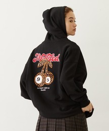 LEOPARD PRINT CHERRY PATCH SWEAT HOODIE