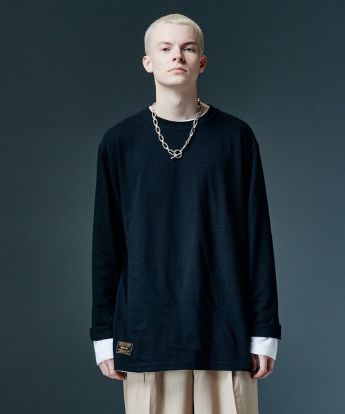 glamb(グラム)の「Staple Reversible Cutsew / ステープルリバーシブルカットソー(Tシャツ/カットソー・メンズ・ブルー/ホワイト/ネイビー・L/M/S)」の15枚目の写真