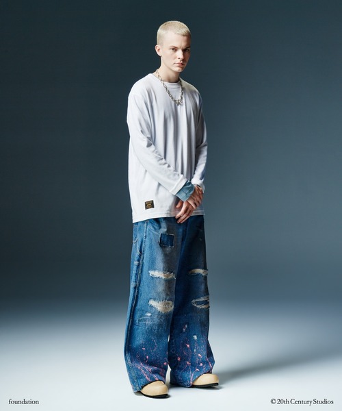 glamb(グラム)の「Staple Reversible Cutsew / ステープルリバーシブルカットソー(Tシャツ/カットソー・メンズ・ブルー/ホワイト/ネイビー・L/M/S)」の9枚目の写真