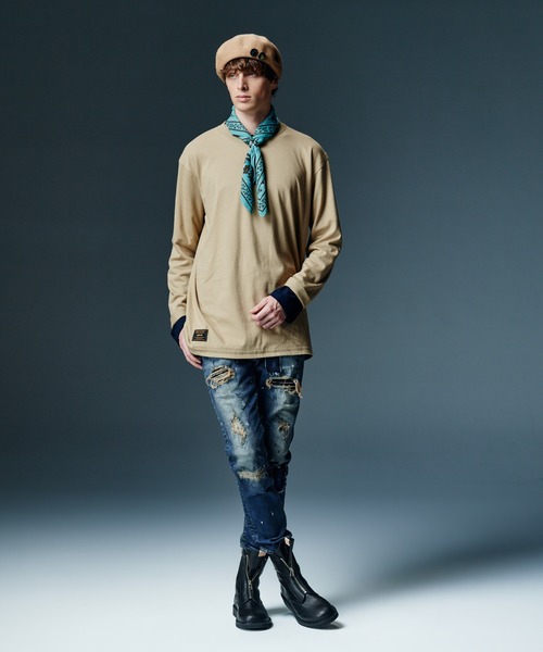glamb(グラム)の「Staple Reversible Cutsew / ステープルリバーシブルカットソー(Tシャツ/カットソー・メンズ・ブルー/ホワイト/ネイビー・L/M/S)」の22枚目の写真
