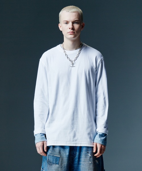 glamb(グラム)の「Staple Reversible Cutsew / ステープルリバーシブルカットソー(Tシャツ/カットソー・メンズ・ブルー/ホワイト/ネイビー・L/M/S)」の4枚目の写真