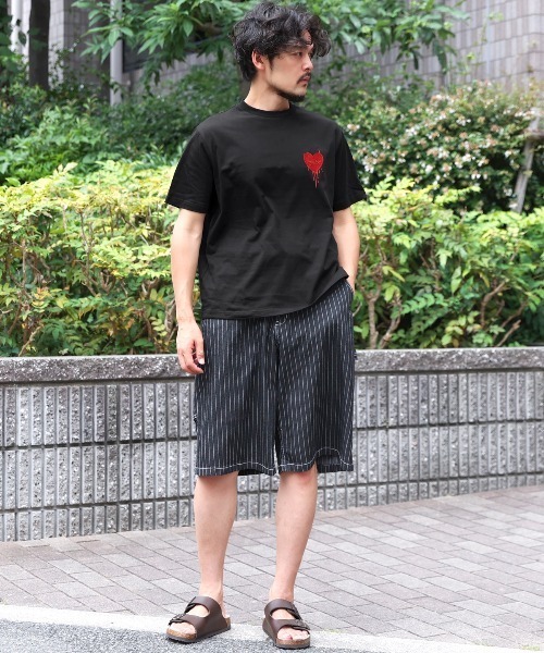 LUXSTYLE(ラグスタイル)の「接触冷感ハートTシャツ(Tシャツ/カットソー・メンズ・オフホワイト/ブラック・L/M)」の7枚目の写真