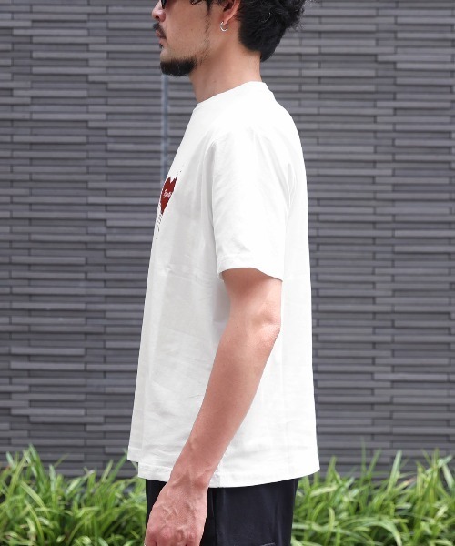 LUXSTYLE(ラグスタイル)の「接触冷感ハートTシャツ(Tシャツ/カットソー・メンズ・オフホワイト/ブラック・L/M)」の10枚目の写真