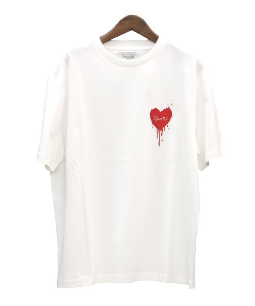 LUXSTYLE(ラグスタイル)の「接触冷感ハートTシャツ(Tシャツ/カットソー・メンズ・オフホワイト/ブラック・L/M)」の5枚目の写真