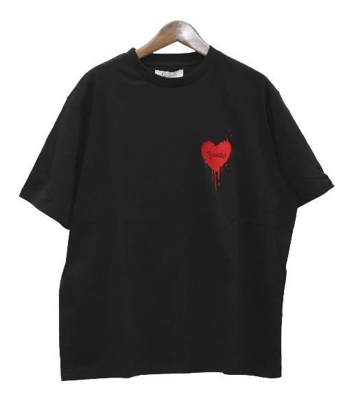 LUXSTYLE(ラグスタイル)の「接触冷感ハートTシャツ(Tシャツ/カットソー・メンズ・オフホワイト/ブラック・L/M)」の6枚目の写真