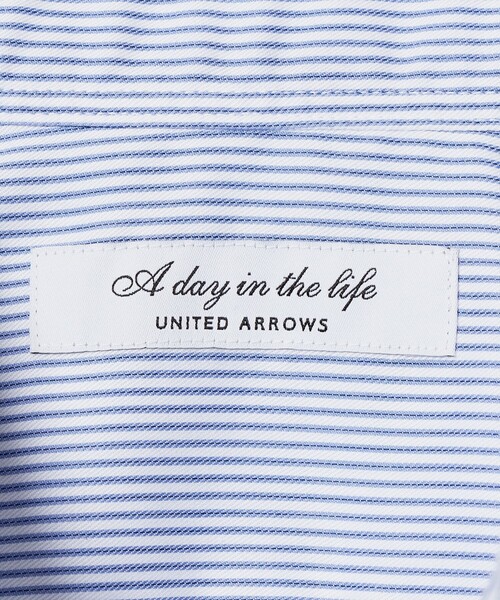 A DAY IN THE LIFE UNITED ARROWS(アデイインザライフユナイテッドアローズ)の「ツイルストライプ セミワイドカラー レギュラーフィットシャツ-イージーケア-<A DAY IN THE LIFE>(シャツ/ブラウス・メンズ・ライトブルー・40cm/38cm/42cm/39cm/41cm/37cm)」の8枚目の写真