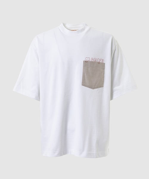 MARNI(マルニ)の「COMPACT JERSEY / ロゴ刺繍Tシャツ(Tシャツ/カットソー・メンズ・オフホワイト・48(L)/46(M))」の1枚目の写真