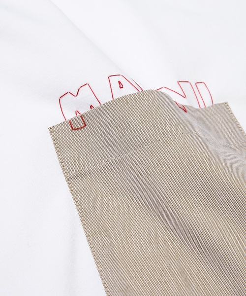 MARNI(マルニ)の「COMPACT JERSEY / ロゴ刺繍Tシャツ(Tシャツ/カットソー・メンズ・オフホワイト・48(L)/46(M))」の5枚目の写真
