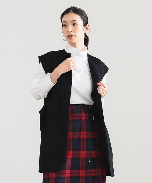 Demi-Luxe BEAMS（デミルクス ビームス）の「ウールカシミヤ リバー ジレ（ベスト・レディース・ブラウン系その他4/ブラック・ONE SIZE）」の6枚目の写真