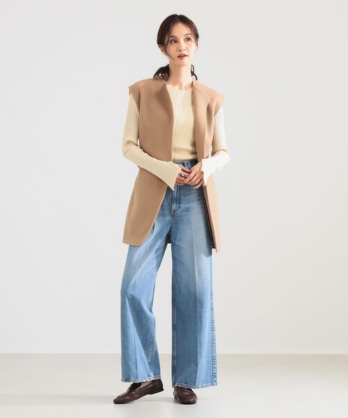 Demi-Luxe BEAMS（デミルクス ビームス）の「ウールカシミヤ リバー ジレ（ベスト・レディース・ブラウン系その他4/ブラック・ONE SIZE）」の8枚目の写真