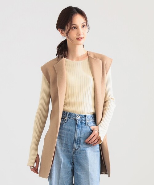 Demi-Luxe BEAMS（デミルクス ビームス）の「ウールカシミヤ リバー ジレ（ベスト・レディース・ブラウン系その他4/ブラック・ONE SIZE）」の10枚目の写真