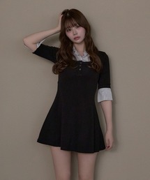 Stripe selena flare dress / ストライプセレーナフレアドレス